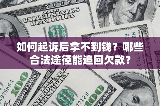 武汉如何起诉后拿不到钱？哪些合法途径能追回欠款？