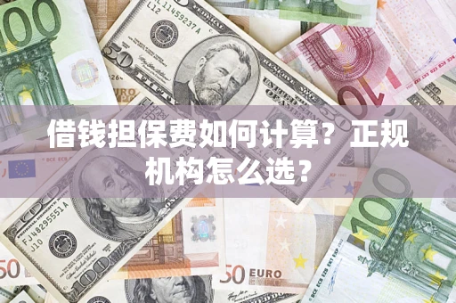 武汉借钱担保费如何计算？正规机构怎么选？