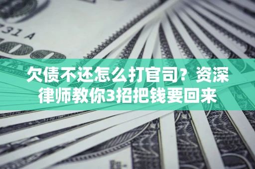 武汉欠债不还怎么打官司？资深律师教你3招把钱要回来