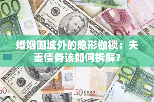 武汉婚姻围城外的隐形枷锁：夫妻债务该如何拆解？